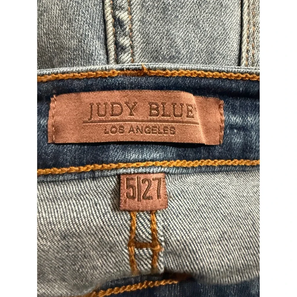 Judy Blue‎ Skinny Fit Capri Jeans Medium Wash High Rise Denim Size 5/27